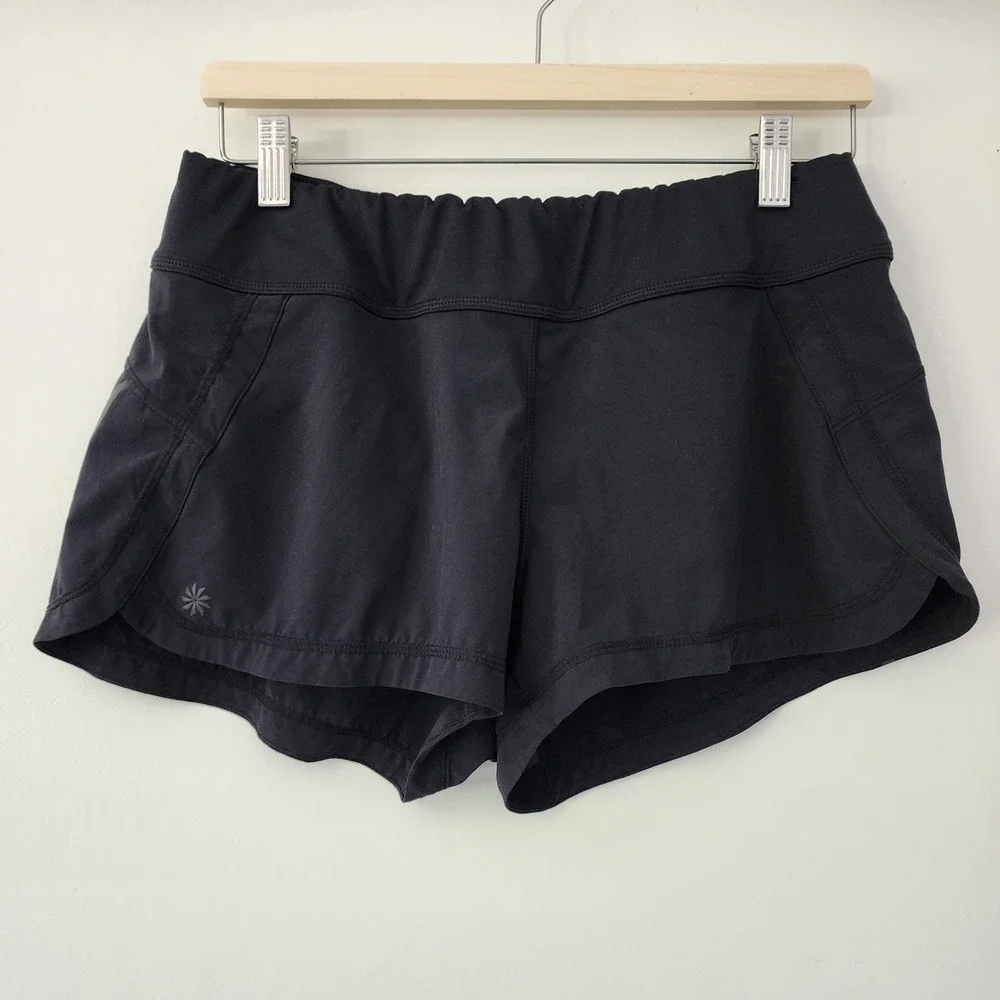 Athleta black runnining athletic shorts lined womens size M‎